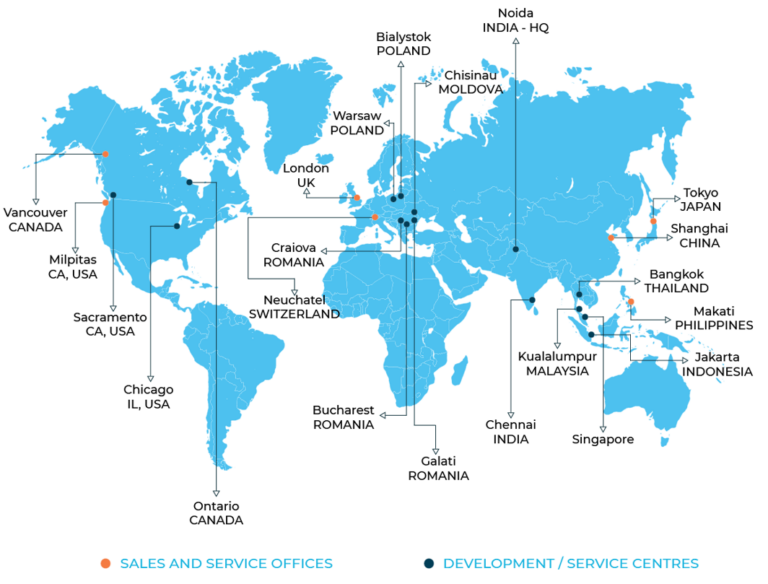Map of global R Systems offices